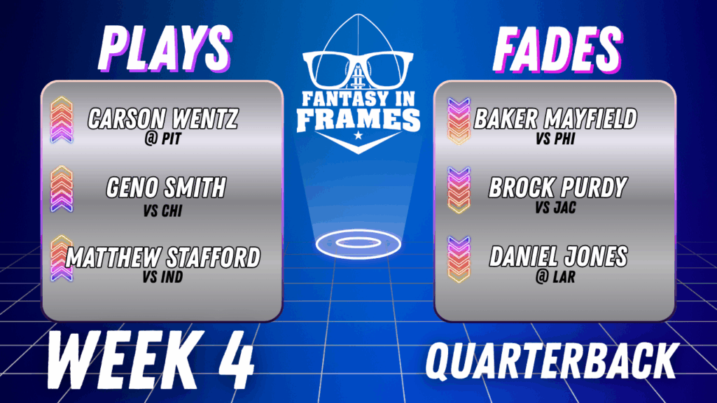 Plays & Fades for Week 4: Quarterbacks