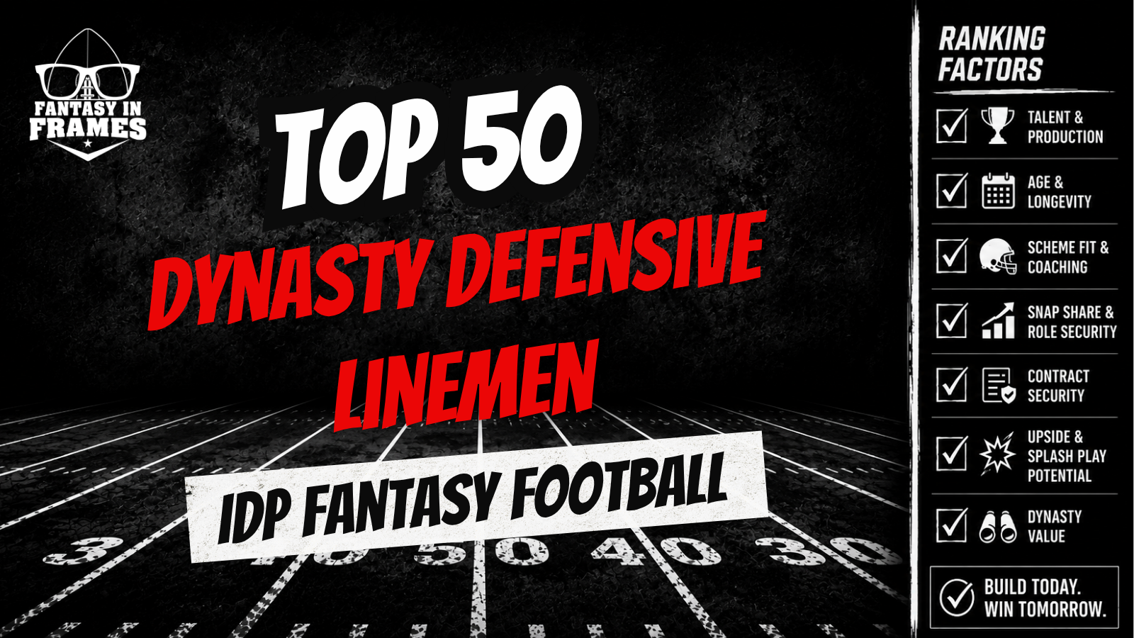 Top 50 Defensive Linemen In IDP Dynasty Fantasy Football | Fantasy In Frames